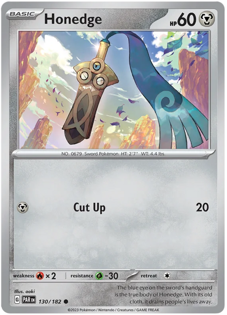 Honedge 130 Paradox Rift Single Pokemon Card 130/182