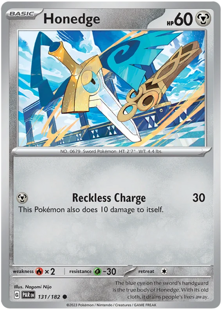 Honedge 131 Paradox Rift Single Pokemon Card 131/182