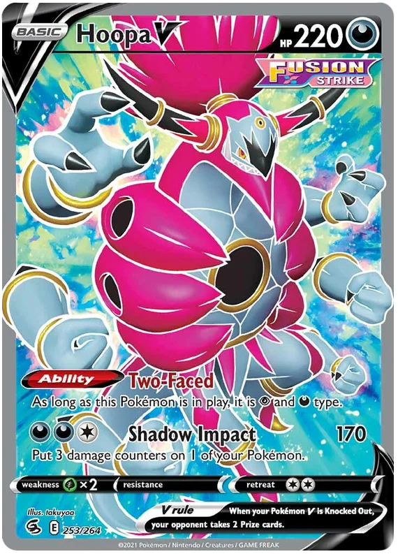 Hoopa V Fusion Strike Pokemon Card Singles 253/264