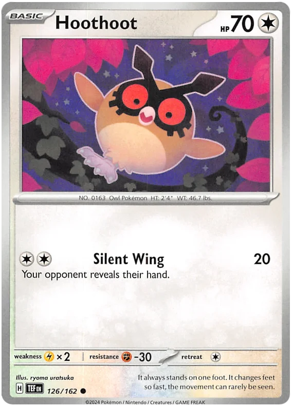 Hoothoot Temporal Forces Pokemon Single 126/162