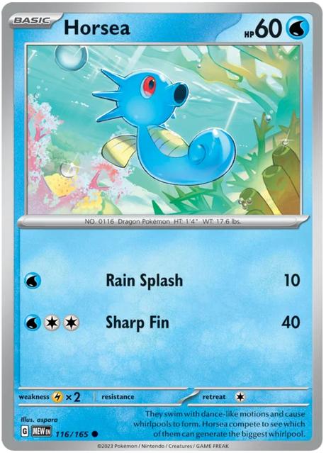 Horsea 151 Single Pokemon Card