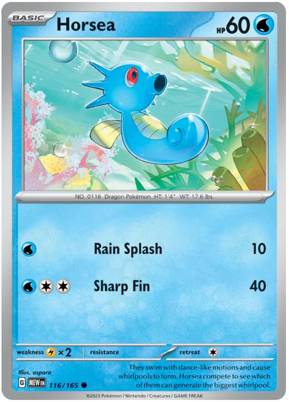 Horsea 151 Single Pokemon Card