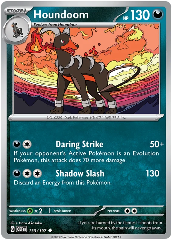 Houndoom Obsidian Flames Single Pokemon Card