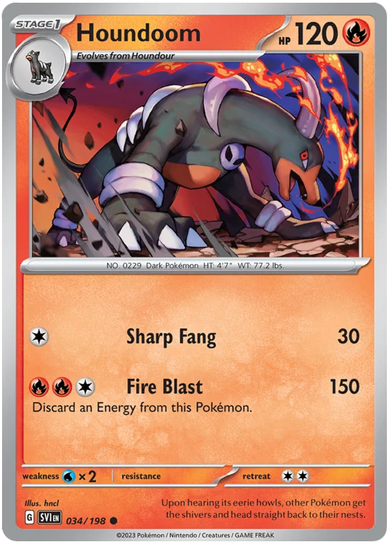 Houndoom Scarlet & Violet Base Set Pokemon Card Single