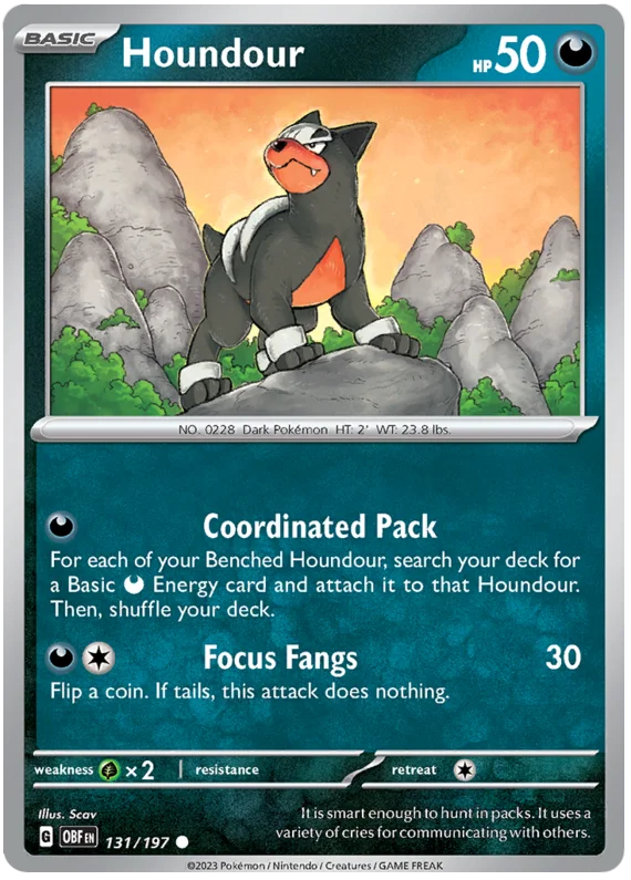 Houndour 131 Obsidian Flames Single Pokemon Card