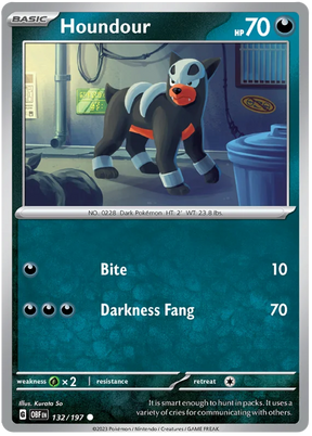 Houndour 132 Obsidian Flames Single Pokemon Card