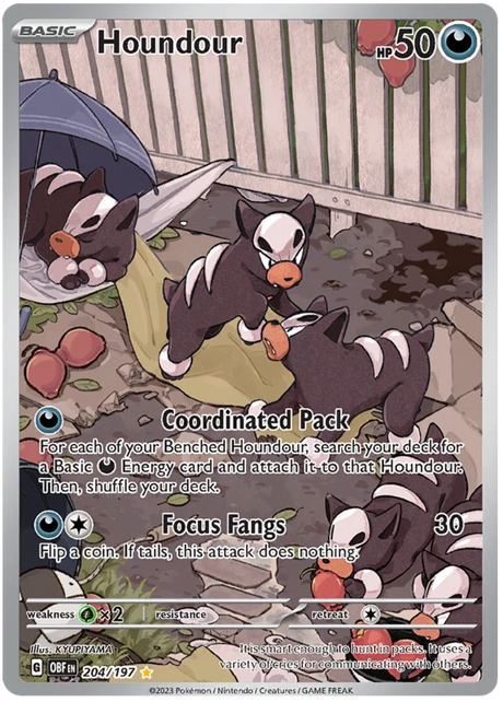 Houndour Illustration Rare Obsidian Flames Single Pokemon Card