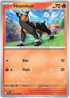 Houndour Scarlet & Violet Base Set Pokemon Card Single