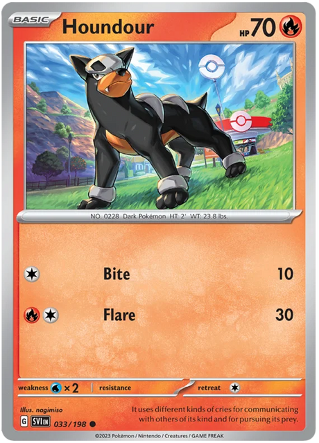 Houndour Scarlet & Violet Base Set Pokemon Card Single