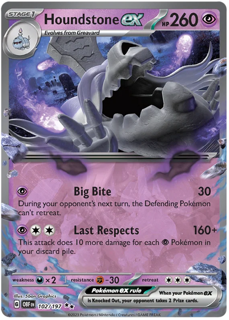Houndstone ex Obsidian Flames Single Pokemon Card