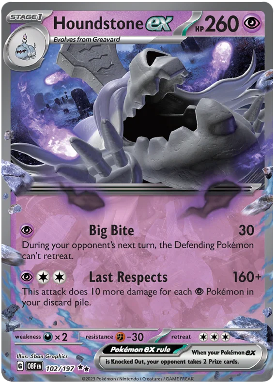 Houndstone ex Obsidian Flames Single Pokemon Card