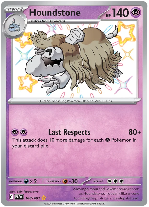 Houndstone Paldean Fates Pokemon Card Single 168/091