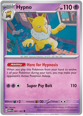 Hypno 151 Single Pokemon Card