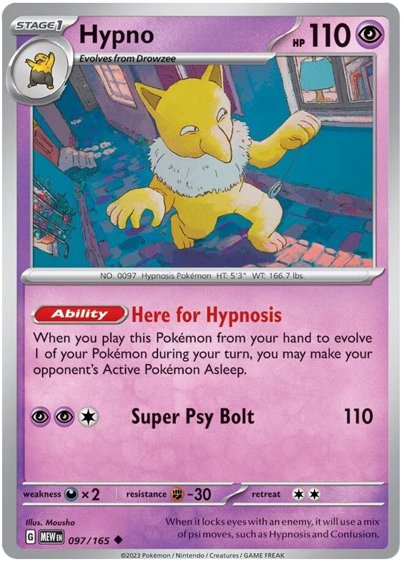 Hypno 151 Single Pokemon Card