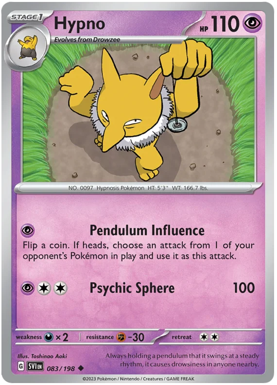 Hypno Scarlet & Violet Base Set Pokemon Card Single