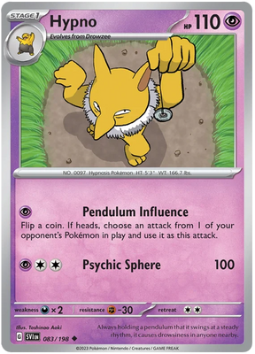 Hypno Scarlet & Violet Base Set Pokemon Card Single