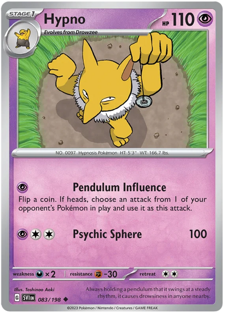 Hypno Scarlet & Violet Base Set Pokemon Card Single