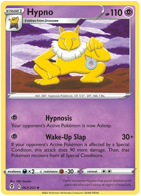 Hypno 062/203 - Pokemon TCG Evolving Skies card