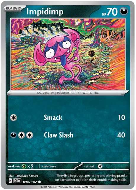 Impidimp Stellar Crown Pokemon Single Card 094/142