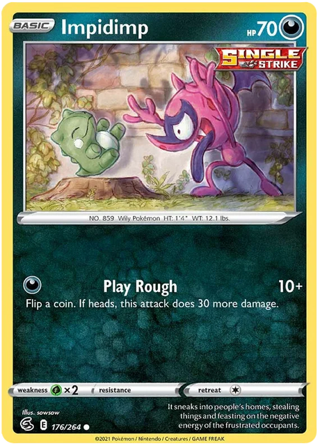 Impidimp Fusion Strike Pokemon Card Singles 176/264