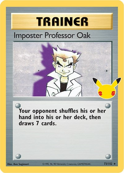 Imposter Professor Oak Celebrations Classic Collection Pokemon Card Single 73/102