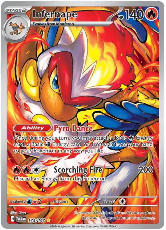 Infernape (Illustration Rare) Twilight Masquerade Pokemon Single 173/167