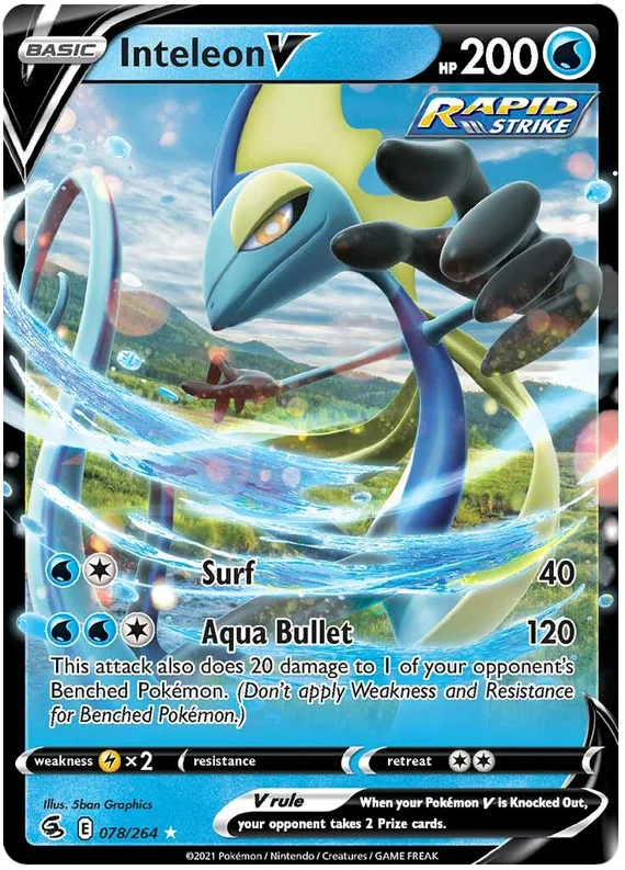 Inteleon V Fusion Strike Pokemon Card Singles 078/264