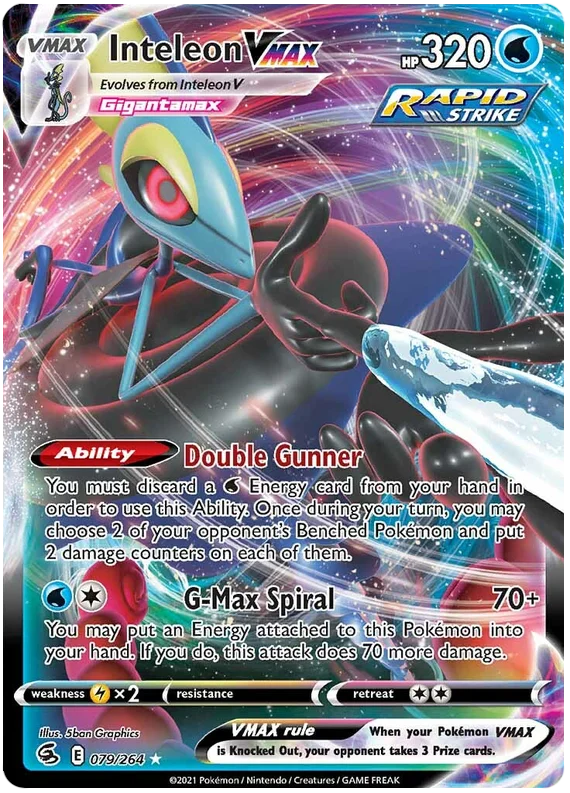 Inteleon VMAX Fusion Strike Pokemon Card Singles 079/264