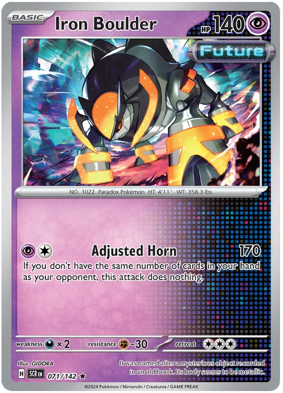 Iron Boulder Stellar Crown Pokemon Single Card 071/142