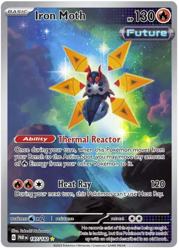 Iron Moth Illustration Rare Paradox Rift Single Pokemon Card 187/182