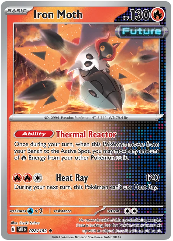 Iron Moth Paradox Rift Single Pokemon Card 028/182 Favorite Hobby Iron Moth Paradox Rift Single Pokemon Card 028/182 Favorite Hobby