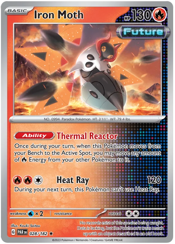 Iron Moth Paradox Rift Single Pokemon Card 028/182