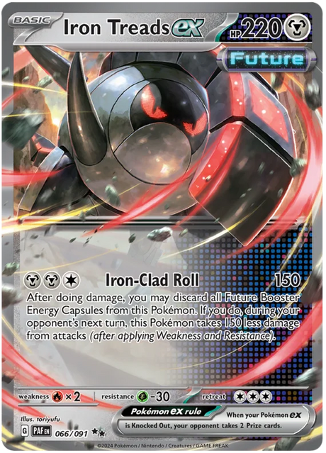 Iron Treads ex Paldean Fates Pokemon Card Single 066/091