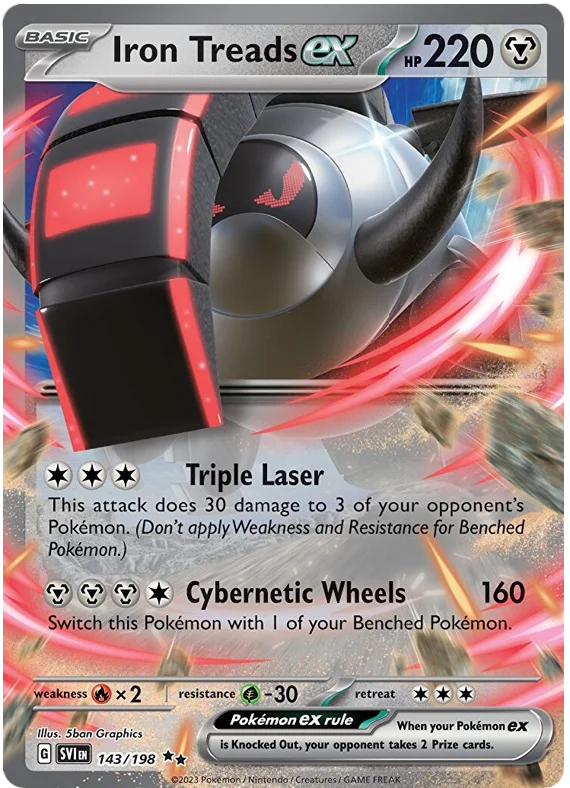 Iron Treads ex Scarlet & Violet Base Set Pokemon Card Single