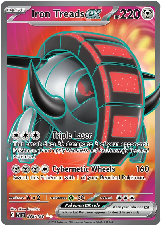 Iron Treads ex Full Art Scarlet & Violet Base Set Pokemon Card Single