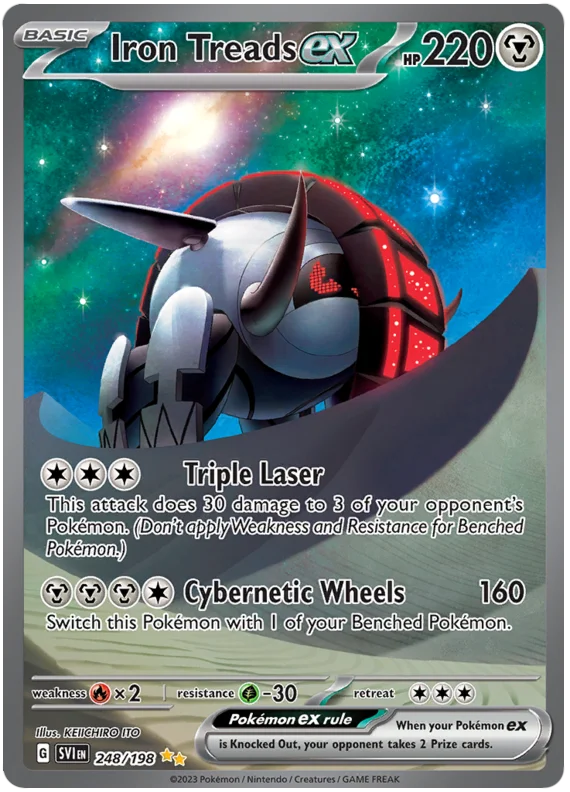 Iron Treads ex Special Illustration Rare Scarlet & Violet Base Set Pokemon Card Single