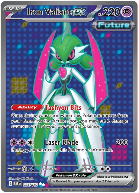 Iron Valient ex Full Art Paradox Rift Single Pokemon Card 225/182