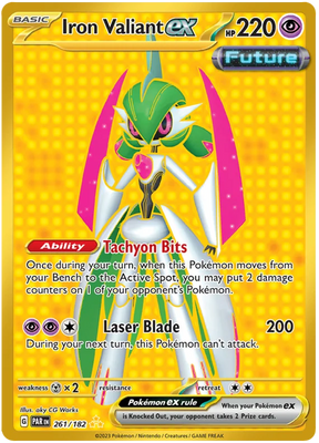 Iron Valiant ex Gold Paradox Rift Single Pokemon Card 261/182