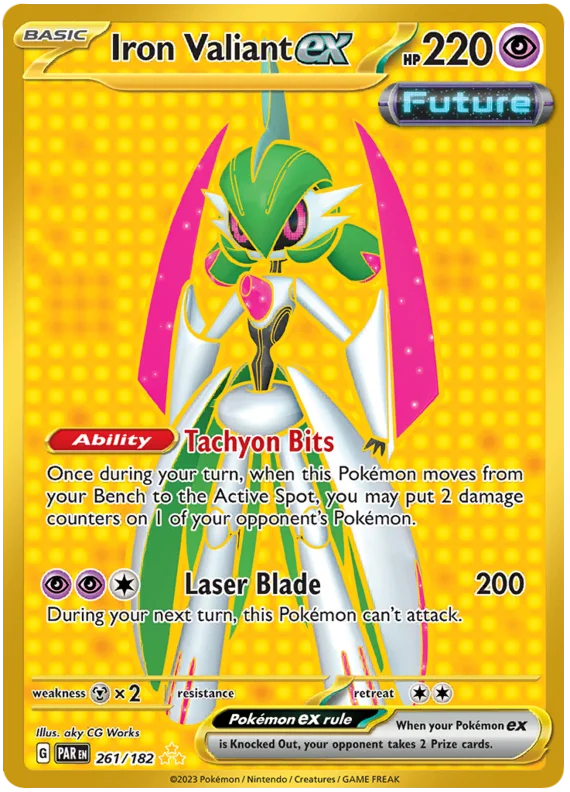 Iron Valiant ex Gold Paradox Rift Single Pokemon Card 261/182