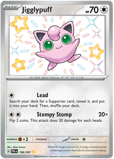 Jigglypuff Paldean Fates Pokemon Card Single 198/091