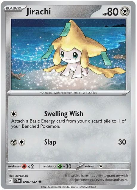 Jirachi Stellar Crown Pokemon Single Card 098/142