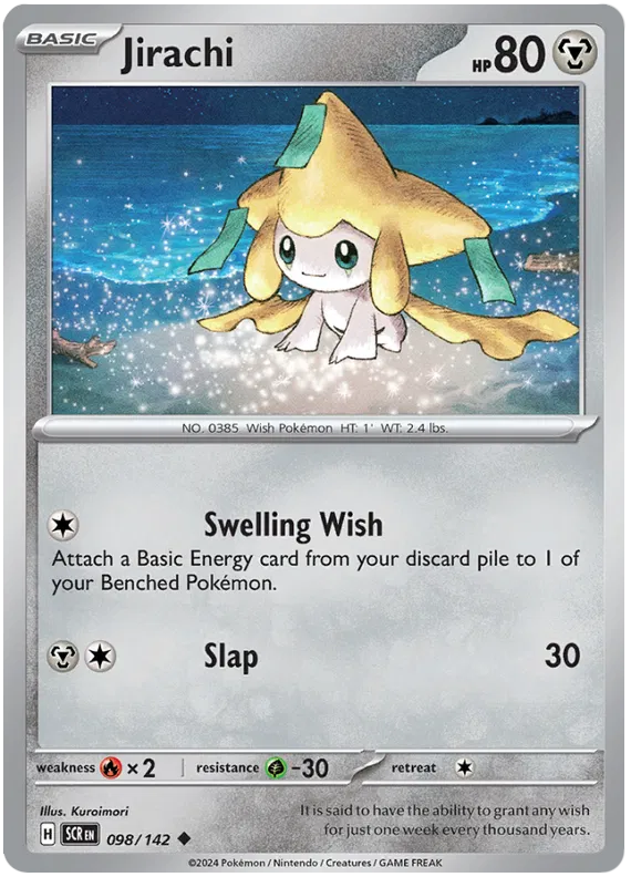 Jirachi Stellar Crown Pokemon Single Card 098/142