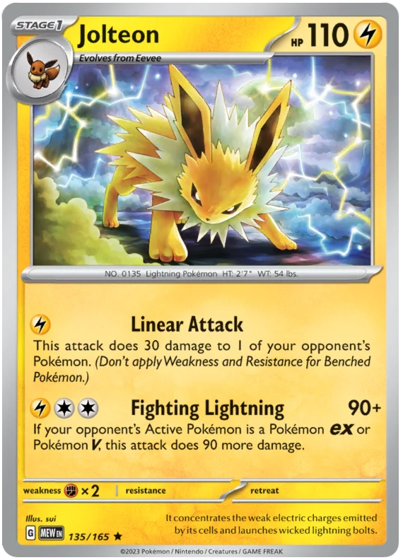 Jolteon 151 Single Pokemon Card