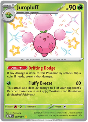 Jumpluff Paldean Fates Pokemon Card Single 098/091