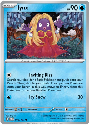 Jynx Twilight Masquerade Pokemon Single 046/167