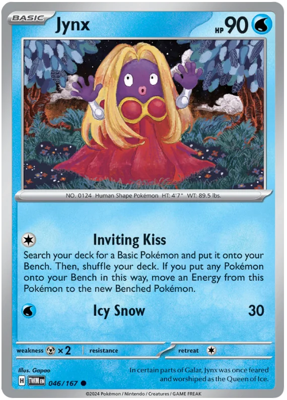 Jynx Twilight Masquerade Pokemon Single 046/167