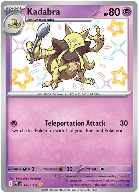 Kadabra Paldean Fates Pokemon Card Single 149/091