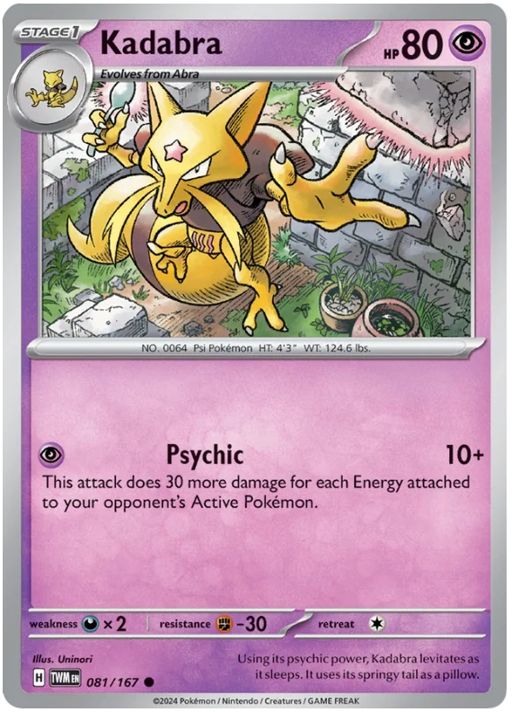 Kadabra Twilight Masquerade Pokemon Single 081/167