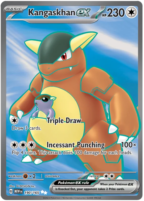 Kangaskhan ex Full Art 151 Single Pokemon Card