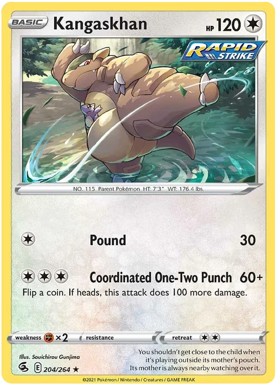 Kangaskhan Fusion Strike Pokemon Card Singles 204/264